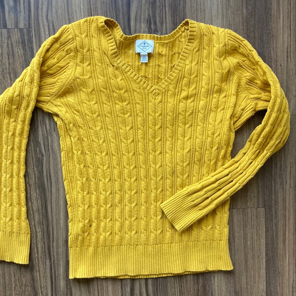 ♻️mustard Cable Knit Sweater